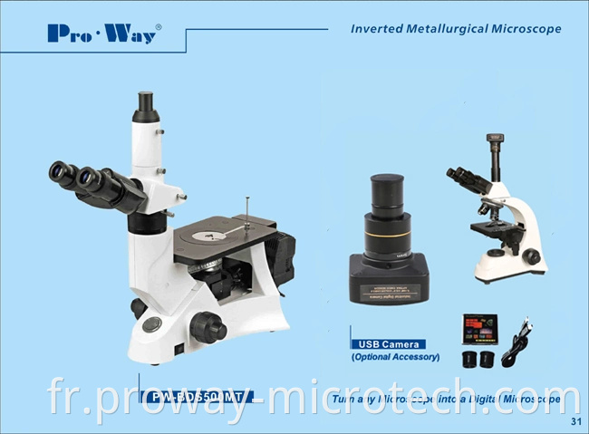 Microscope métallurgique inversé professionnel (PW-BDS500MT)